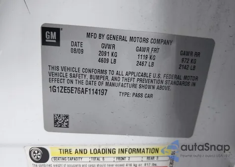 2010 Chevrolet Malibu Ltz from USA, damaged, VIN 1G1ZE5E76AF114197
